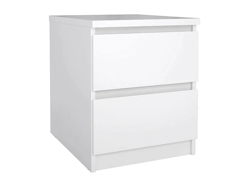 Chevet Drueg, Commode basse, Table de nuit, Étagère de chevet, 50x40 h50 cm, Blanc