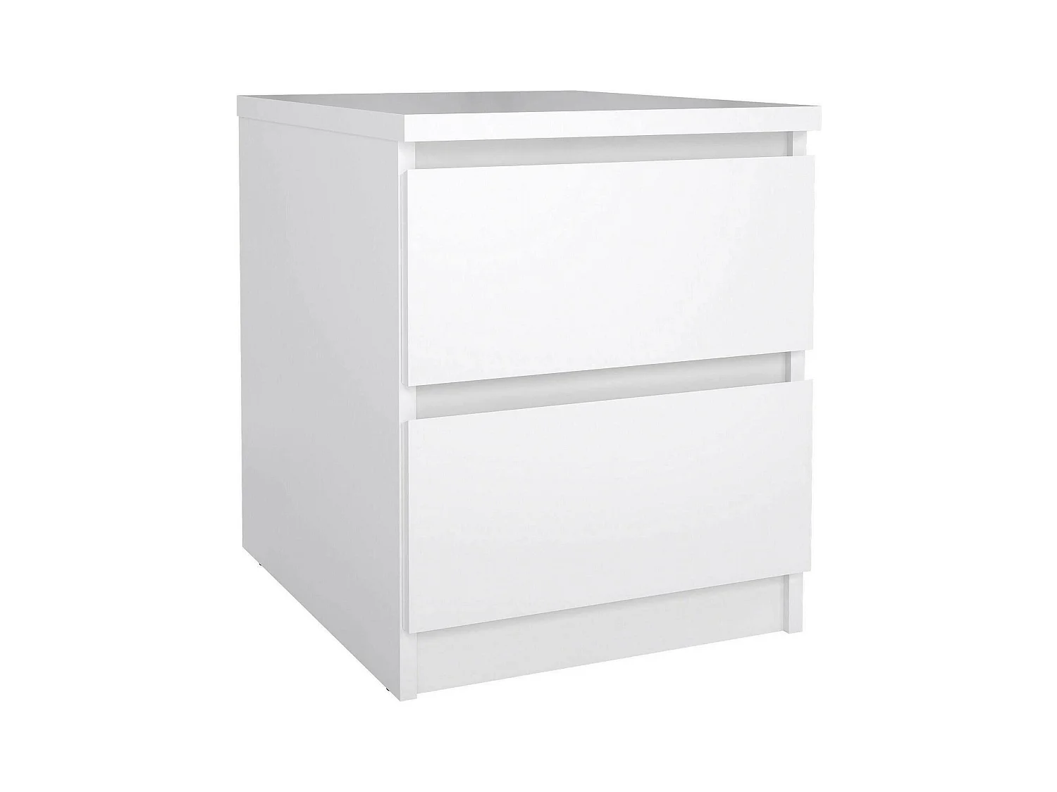 Chevet Drueg, Commode basse, Table de nuit, Étagère de chevet, 50x40 h50 cm, Blanc