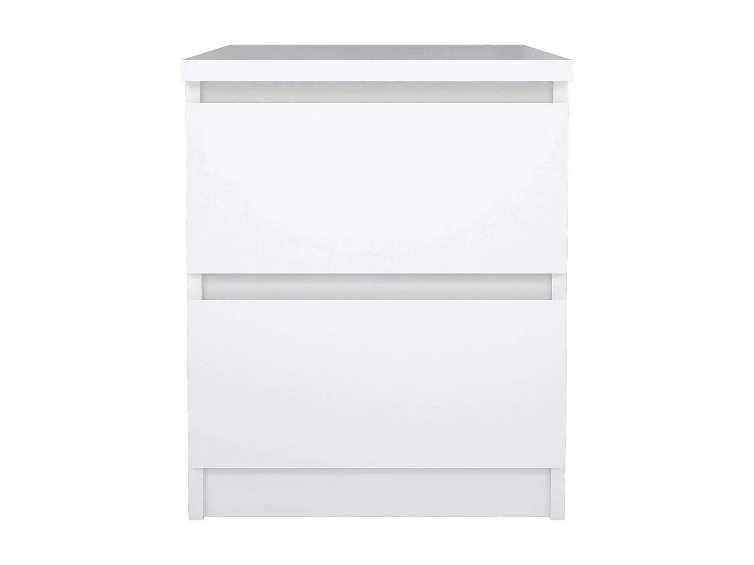 Dmora - Comodino Azar, 50x40 h50 cm, Bianco lucido