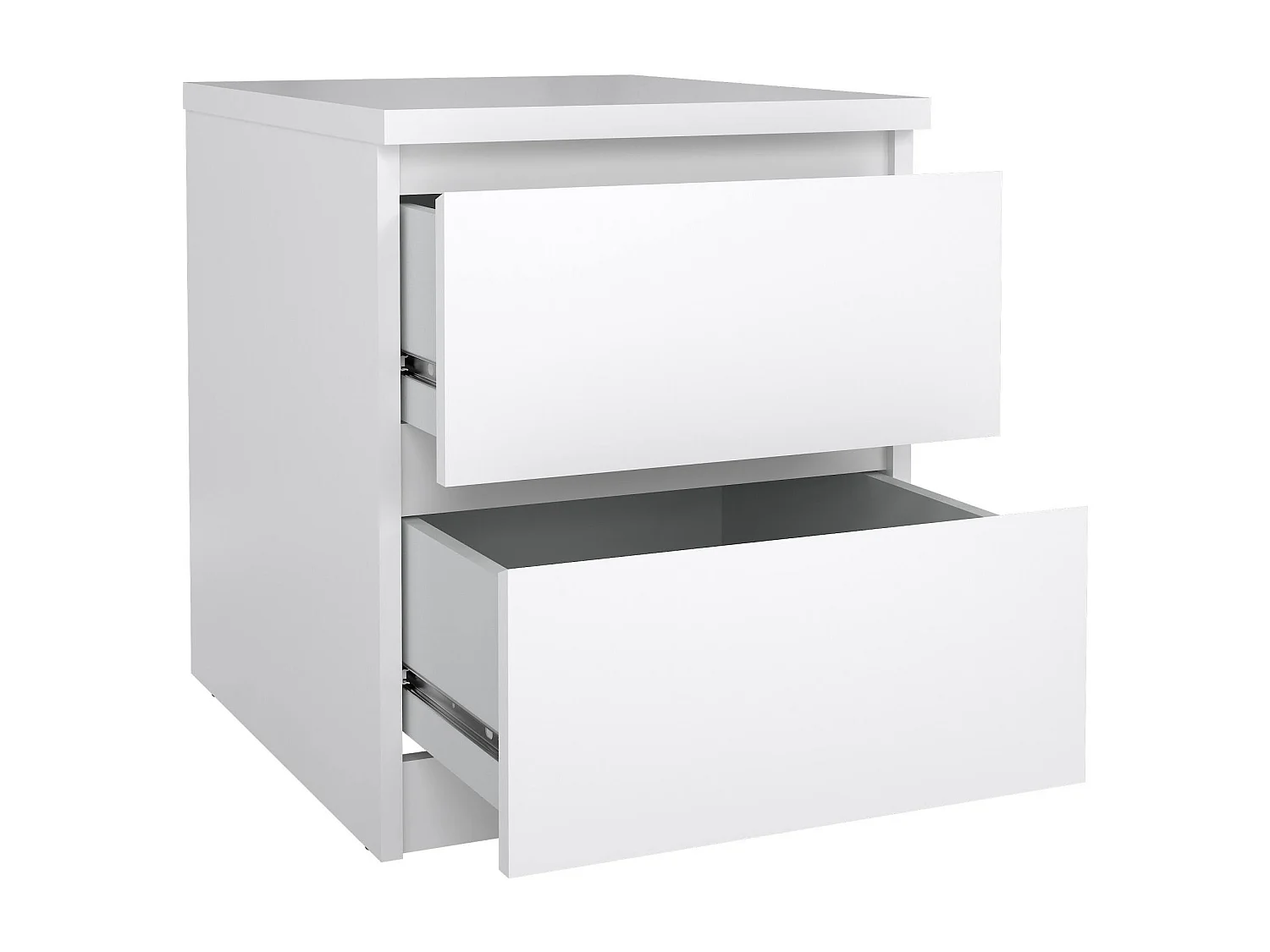 Chevet Drueg, Commode basse, Table de nuit, Étagère de chevet, 50x40 h50 cm, Blanc