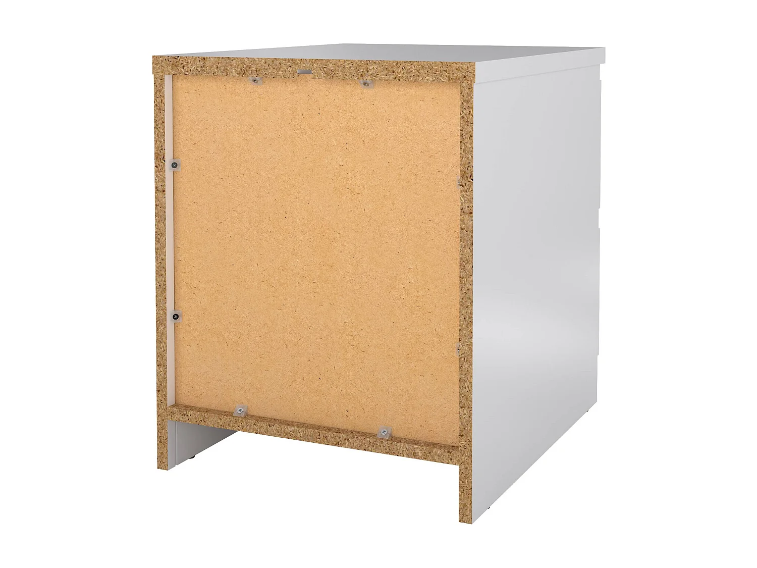 Mesa de noche Drueg, Cómoda baja, Mesilla de noche, Estante de la cama, 50x40 h50 cm, Blanco