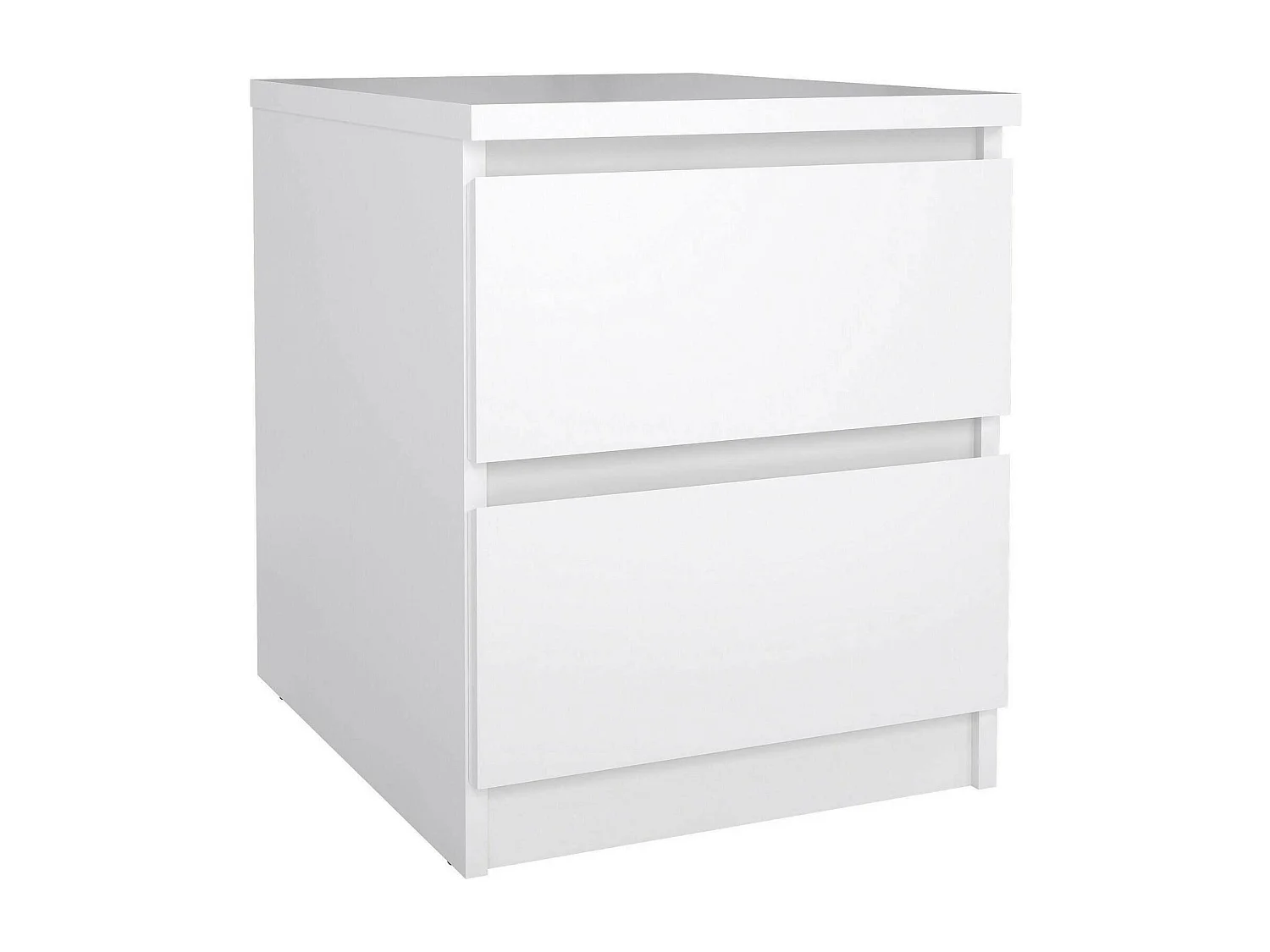 Chevet Drueg, Commode basse, Table de nuit, Étagère de chevet, 50x40 h50 cm, Blanc