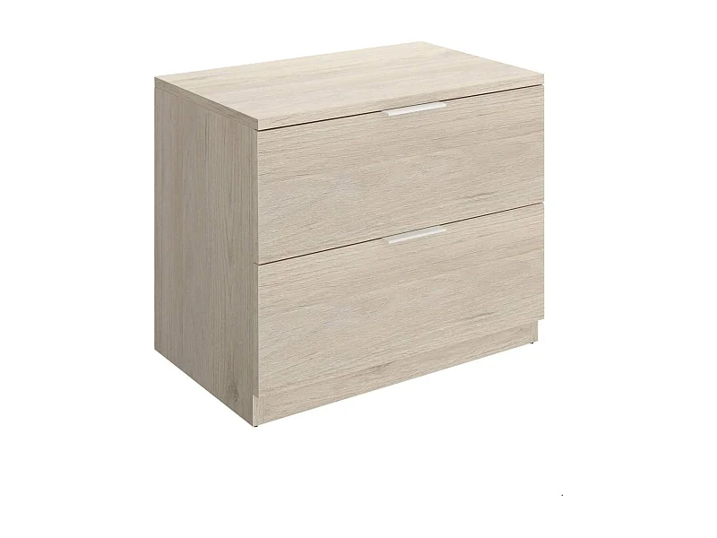 Chevet Daber, Commode basse, Table de nuit, Étagère de chevet, 50x34 h46 cm, Chêne clair