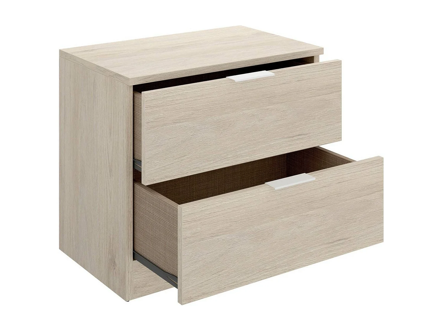 Chevet Daber, Commode basse, Table de nuit, Étagère de chevet, 50x34 h46 cm, Chêne clair