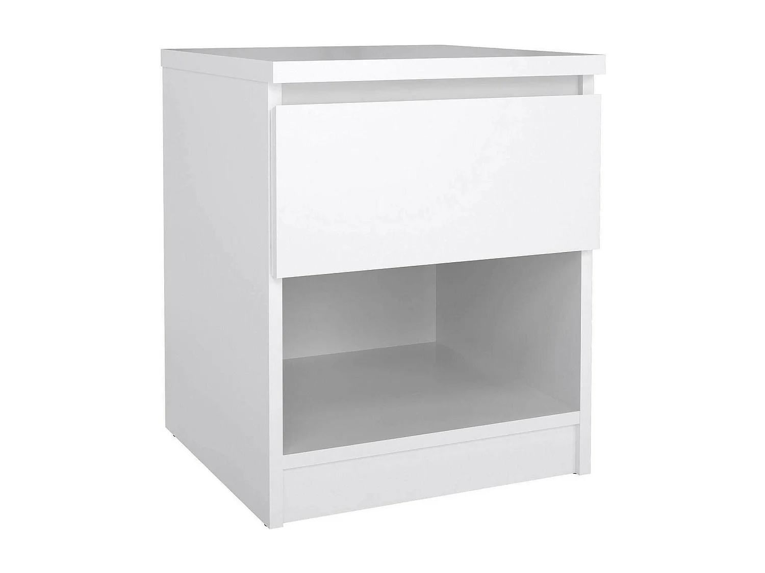 Comodino Scolastica, un Cassetto, 40x40.4x49.5h cm Bianco Lucido