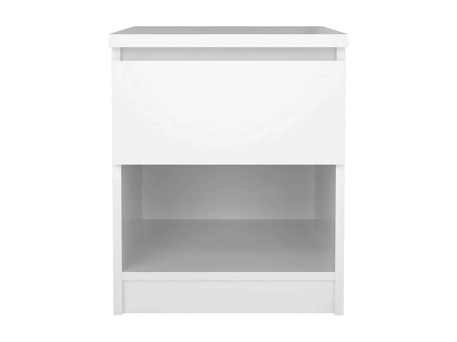 Comodino Scolastica, un Cassetto, 40x40.4x49.5h cm Bianco Lucido