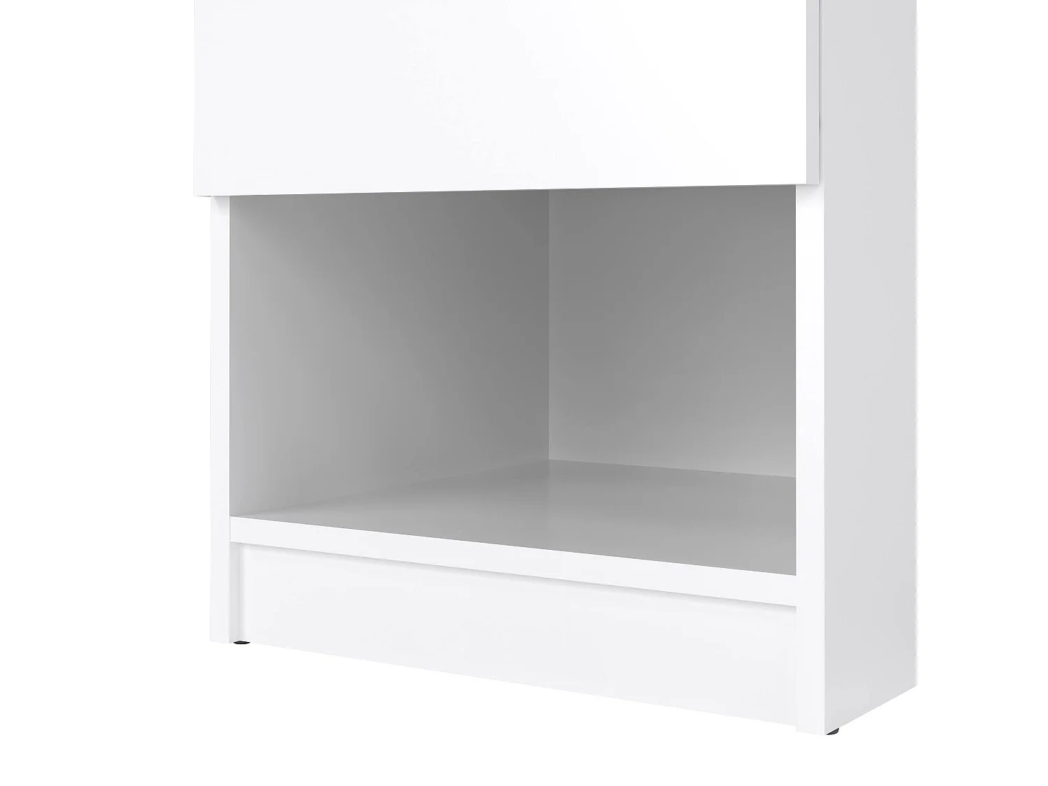 Comodino Scolastica, un Cassetto, 40x40.4x49.5h cm Bianco Lucido