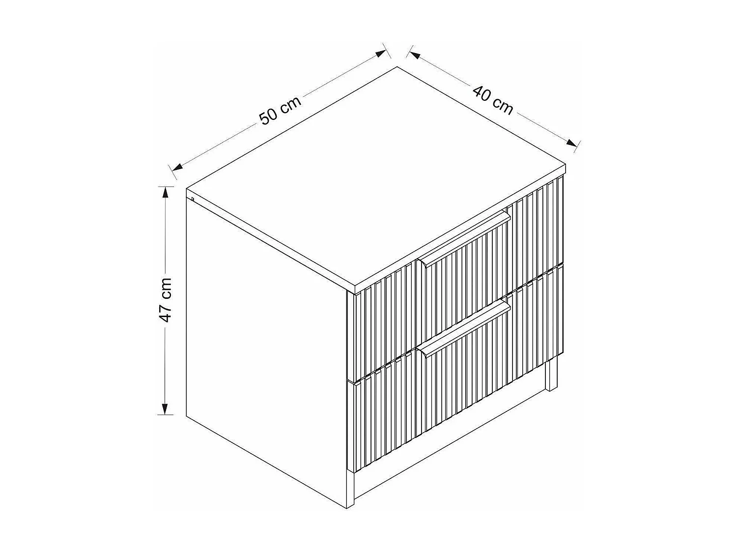 Mesa de cabeceira Dfran, Cómoda baixa, Mesa de cabeceira, Prateleira de cama, 50x40 h47 cm, Antracite