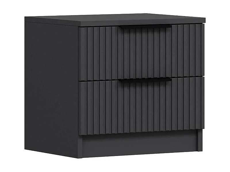 Chevet Dfran, Commode basse, Table de nuit, Étagère de chevet, 50x40 h47 cm, Anthracite