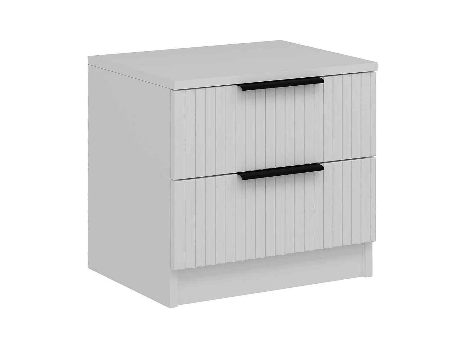 Chevet Dfran, Commode basse, Table de nuit, Étagère de chevet, 50x40 h47 cm, Blanc