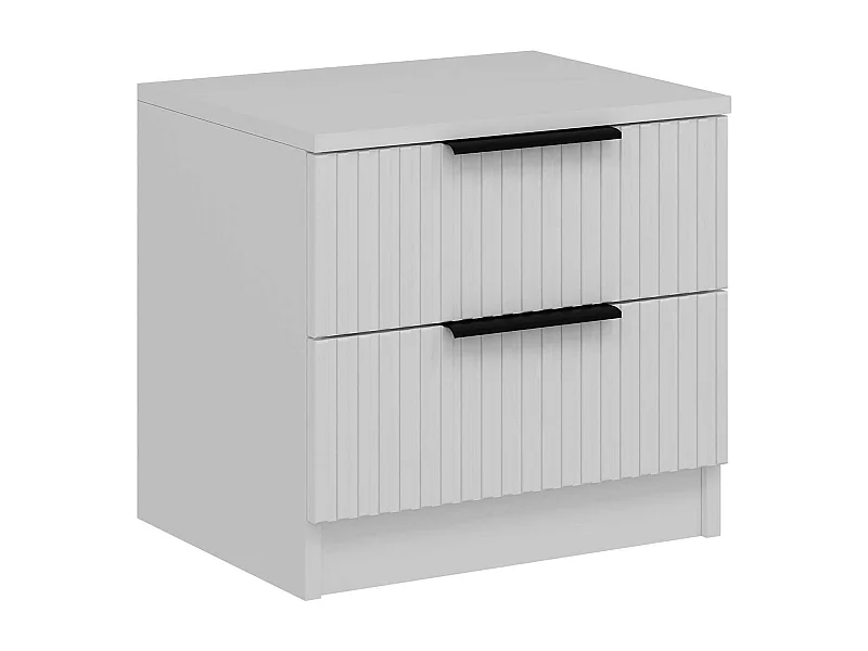 Chevet Dfran, Commode basse, Table de nuit, Étagère de chevet, 50x40 h47 cm, Blanc