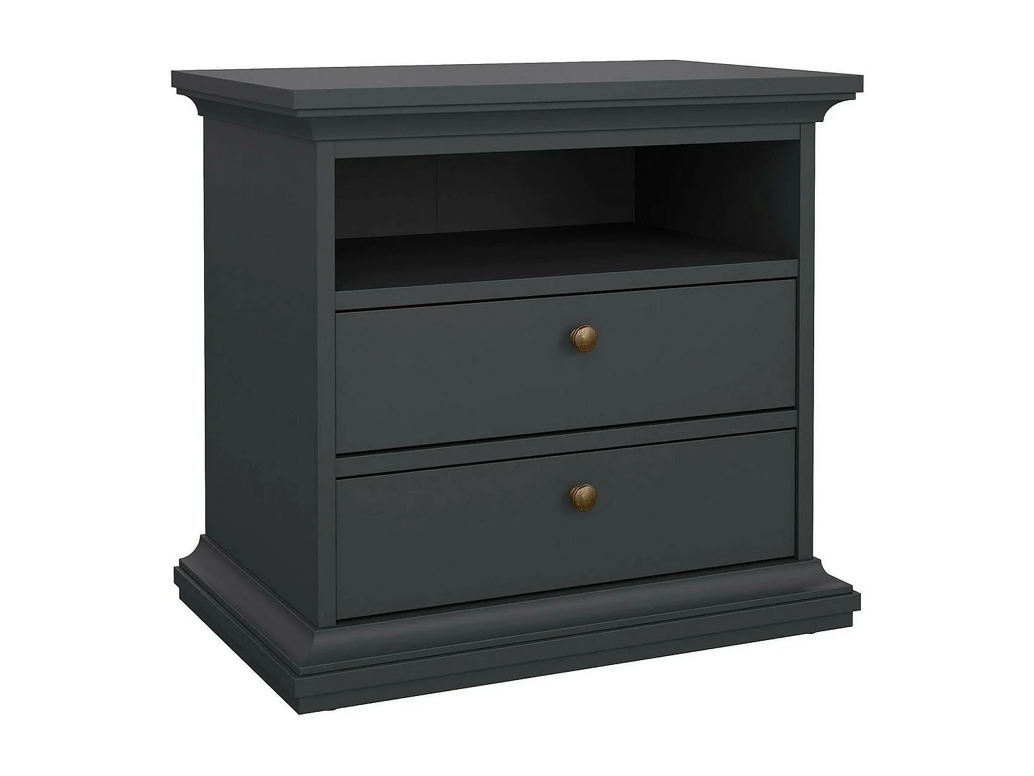 Dsabell nachtkastje, Lage ladekast, Nachtkastje, Bedplank, 63x40 h59 cm, Grijs