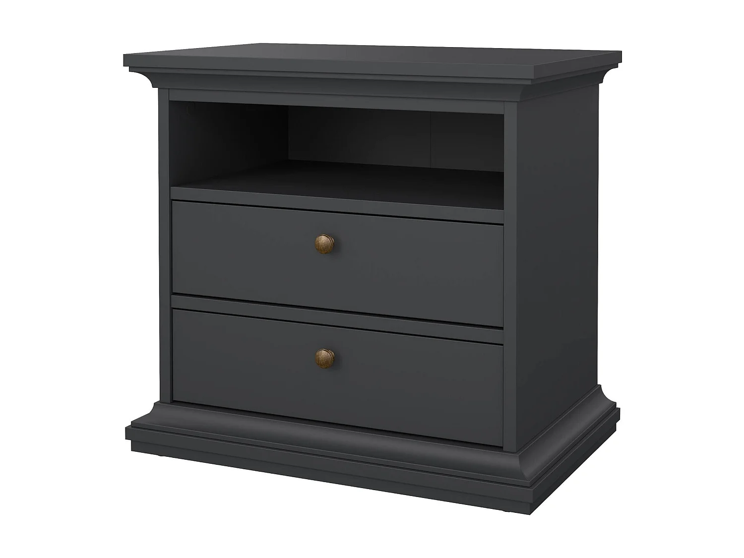 Dsabell nachtkastje, Lage ladekast, Nachtkastje, Bedplank, 63x40 h59 cm, Grijs