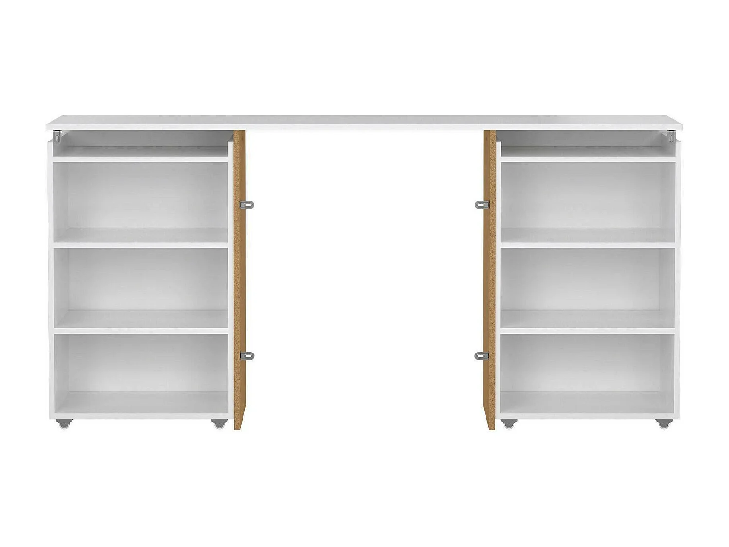 Dmora - Comodino Delfino, 165x26 h80 cm, Bianco lucido