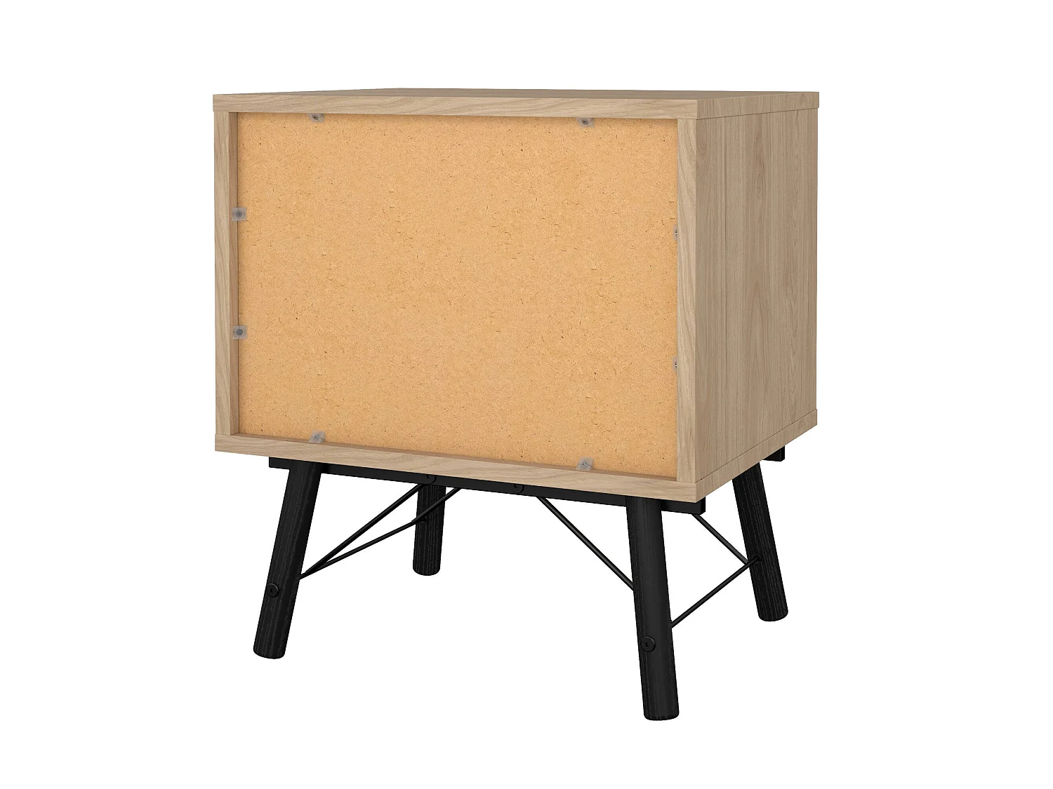 Chevet Drozzi, Commode basse, Table de nuit, Étagère de chevet, 53x40 h60 cm, Chêne clair
