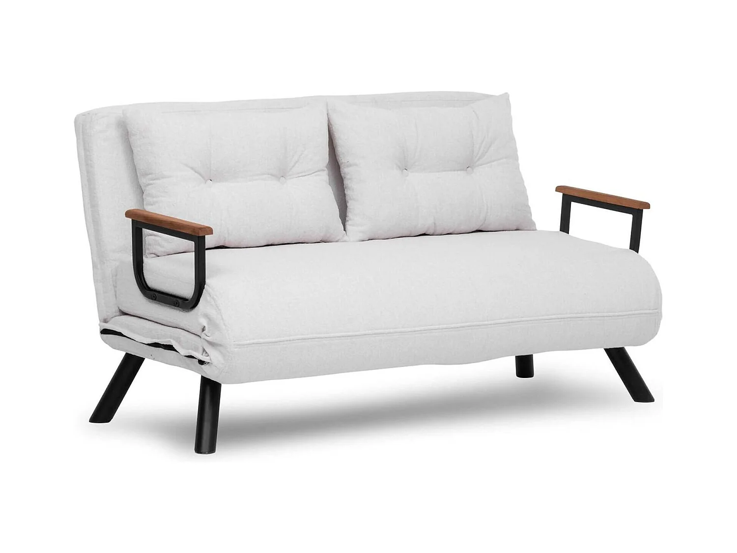 Canapé lit 2 places Dworle, Divan transformable, Canapé pour invités, Fauteuil lit conteneur, 133x78 h78 cm, Blanc