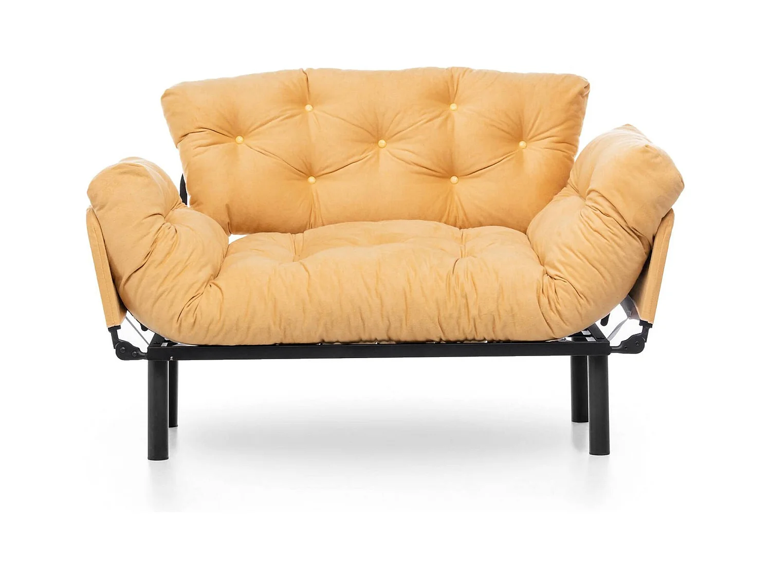 Dravagliol 2-zits slaapbank, Ombouwbank, Gastenbank, Opbergfauteuil bed, 155x70 h85 cm, Geel