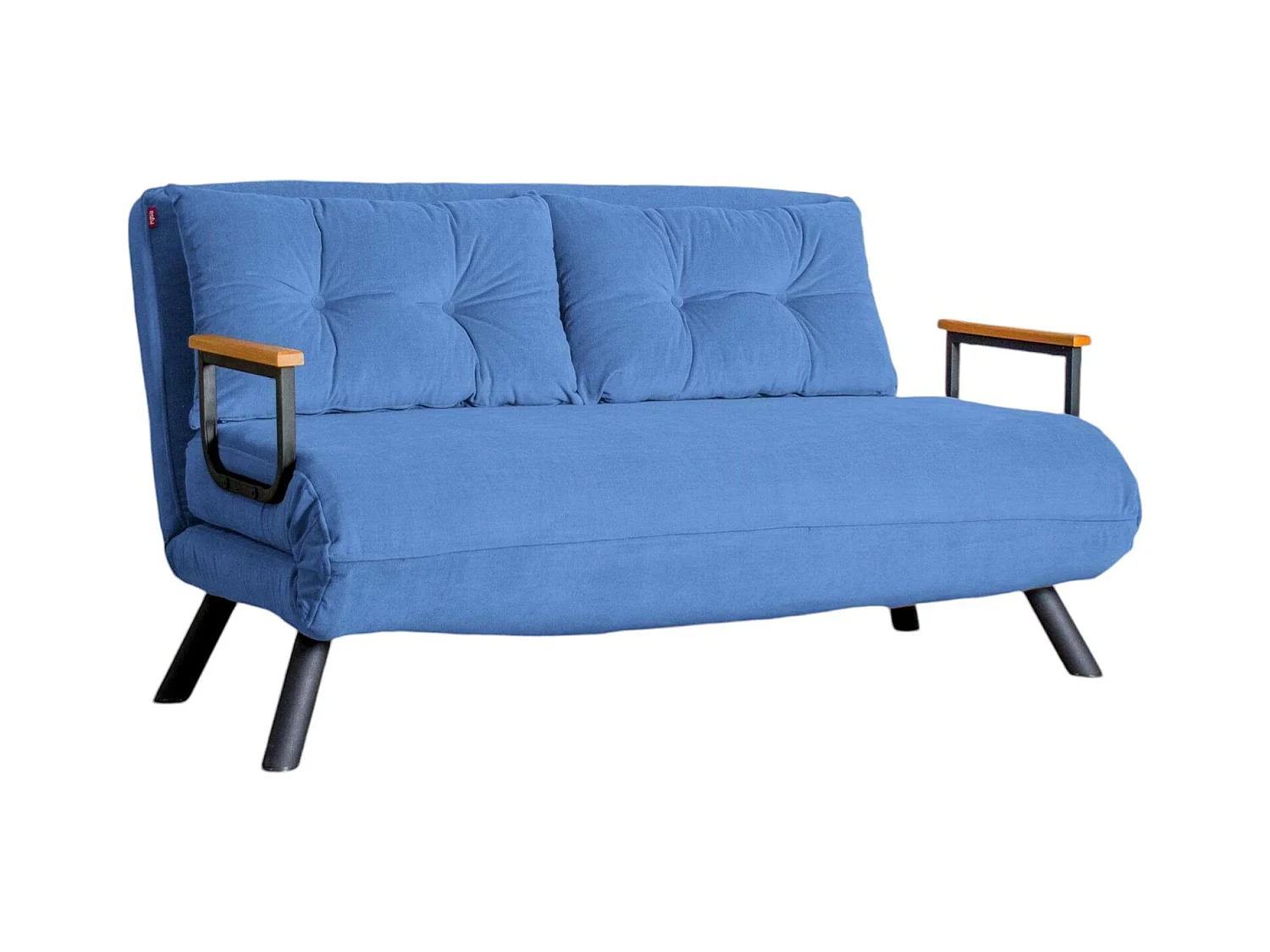 Canapé lit 2 places Dworle, Divan transformable, Canapé pour invités, Fauteuil lit conteneur, 133x78 h78 cm, Bleu