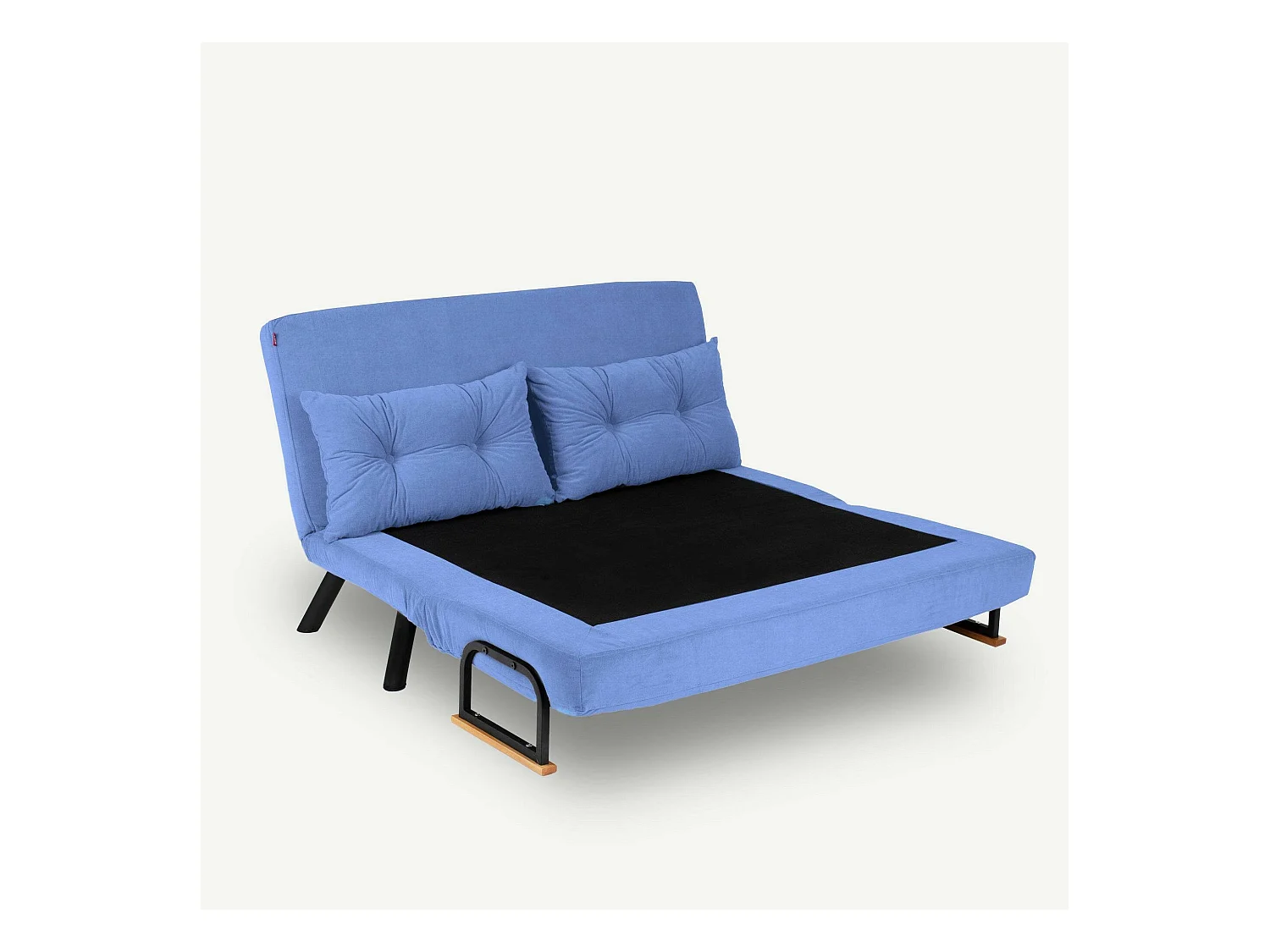 Canapé lit 2 places Dworle, Divan transformable, Canapé pour invités, Fauteuil lit conteneur, 133x78 h78 cm, Bleu
