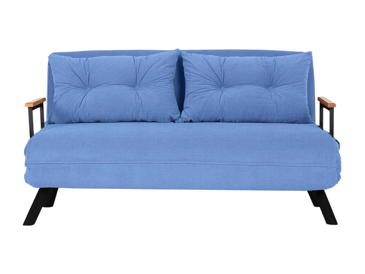 Dworle 2-zits slaapbank, Converteerbare bank, Gastenbank, Opbergfauteuil bed, 133x78 h78 cm, Blauw