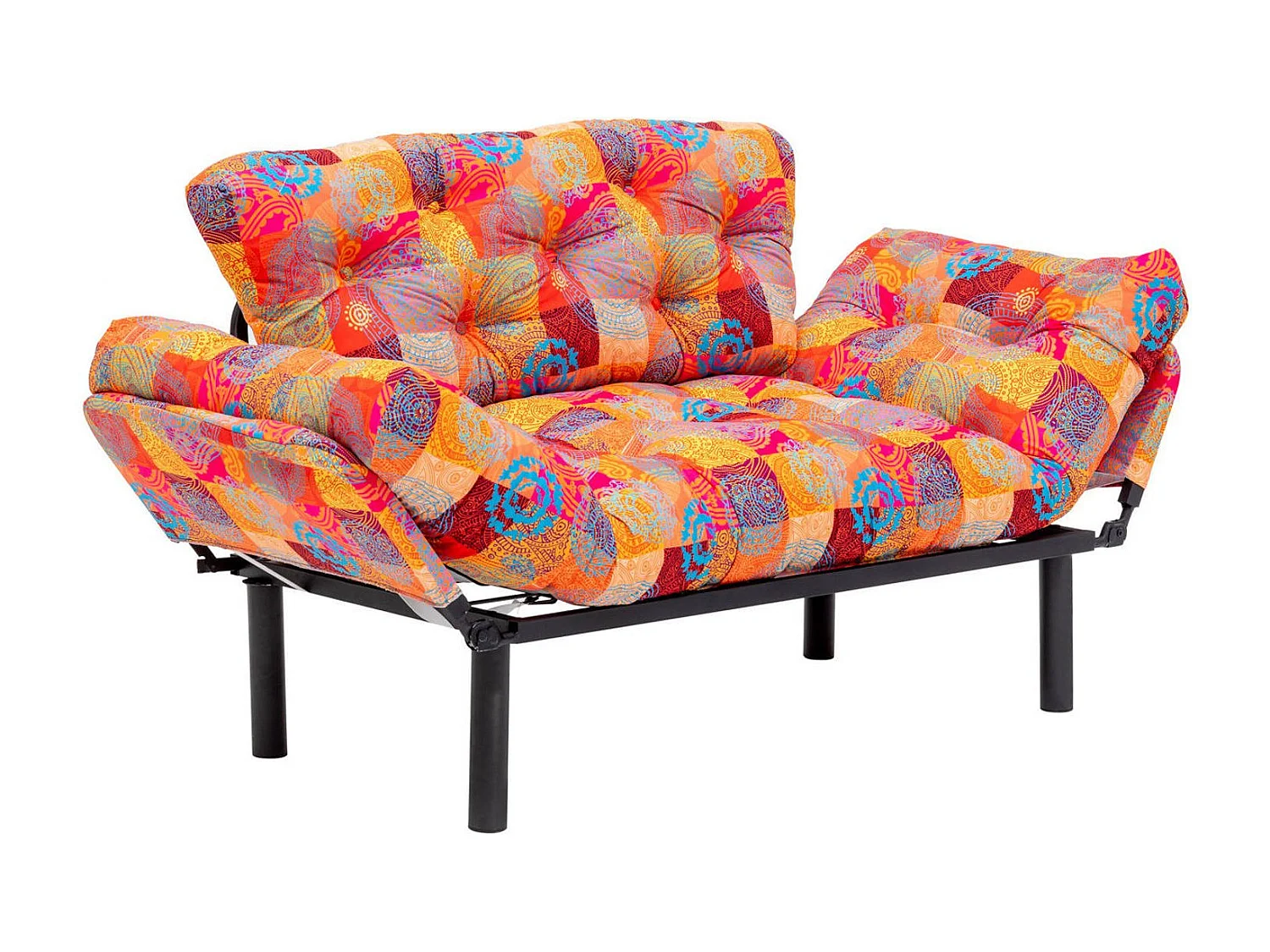 Canapé lit 2 places Dravagliol, Divan transformable, Canapé pour invités, Fauteuil lit conteneur, 155x70 h80 cm, Multicolore