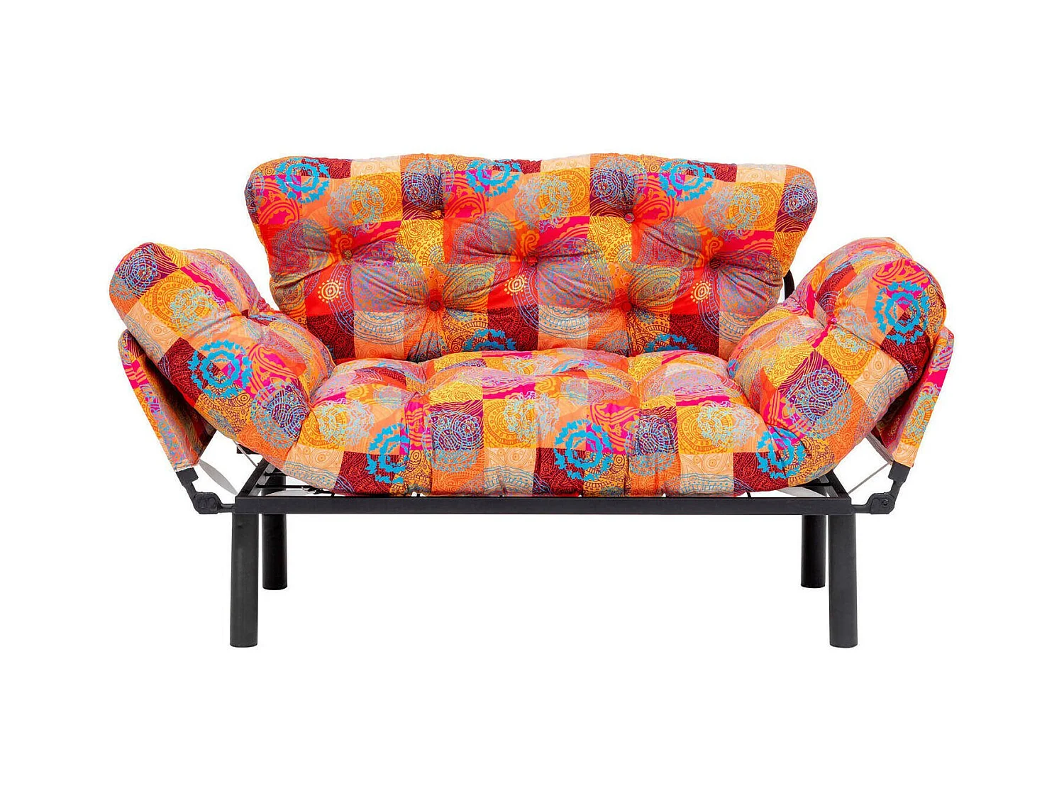 Canapé lit 2 places Dravagliol, Divan transformable, Canapé pour invités, Fauteuil lit conteneur, 155x70 h80 cm, Multicolore