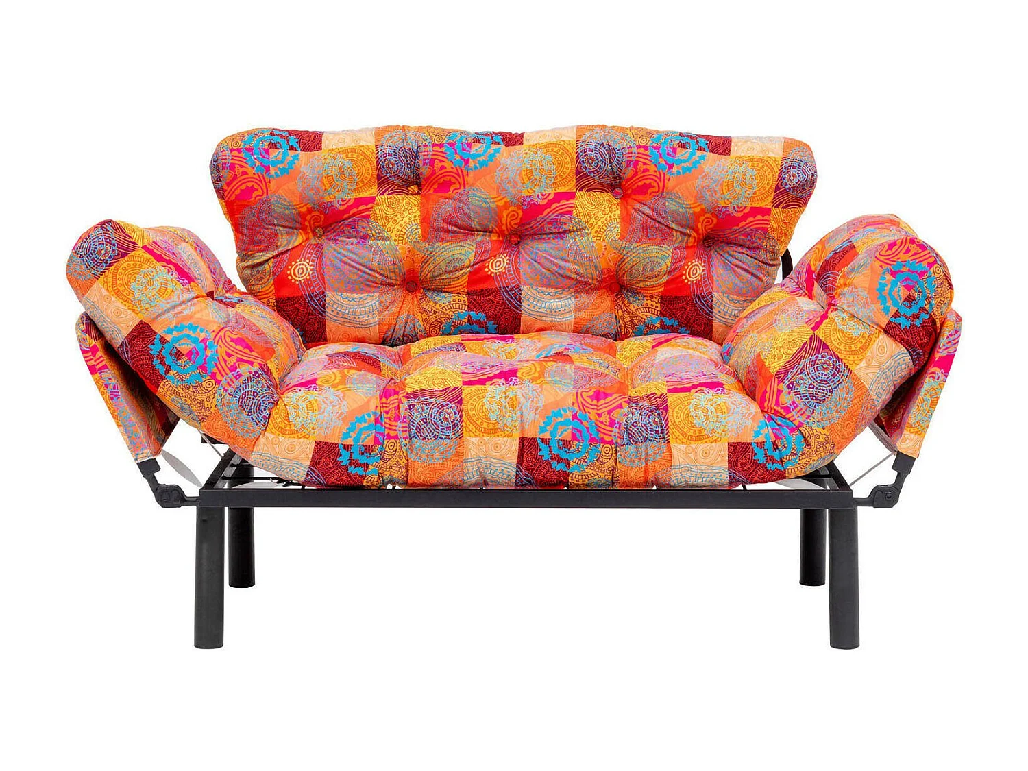 Canapé lit 2 places Dravagliol, Divan transformable, Canapé pour invités, Fauteuil lit conteneur, 155x70 h80 cm, Multicolore