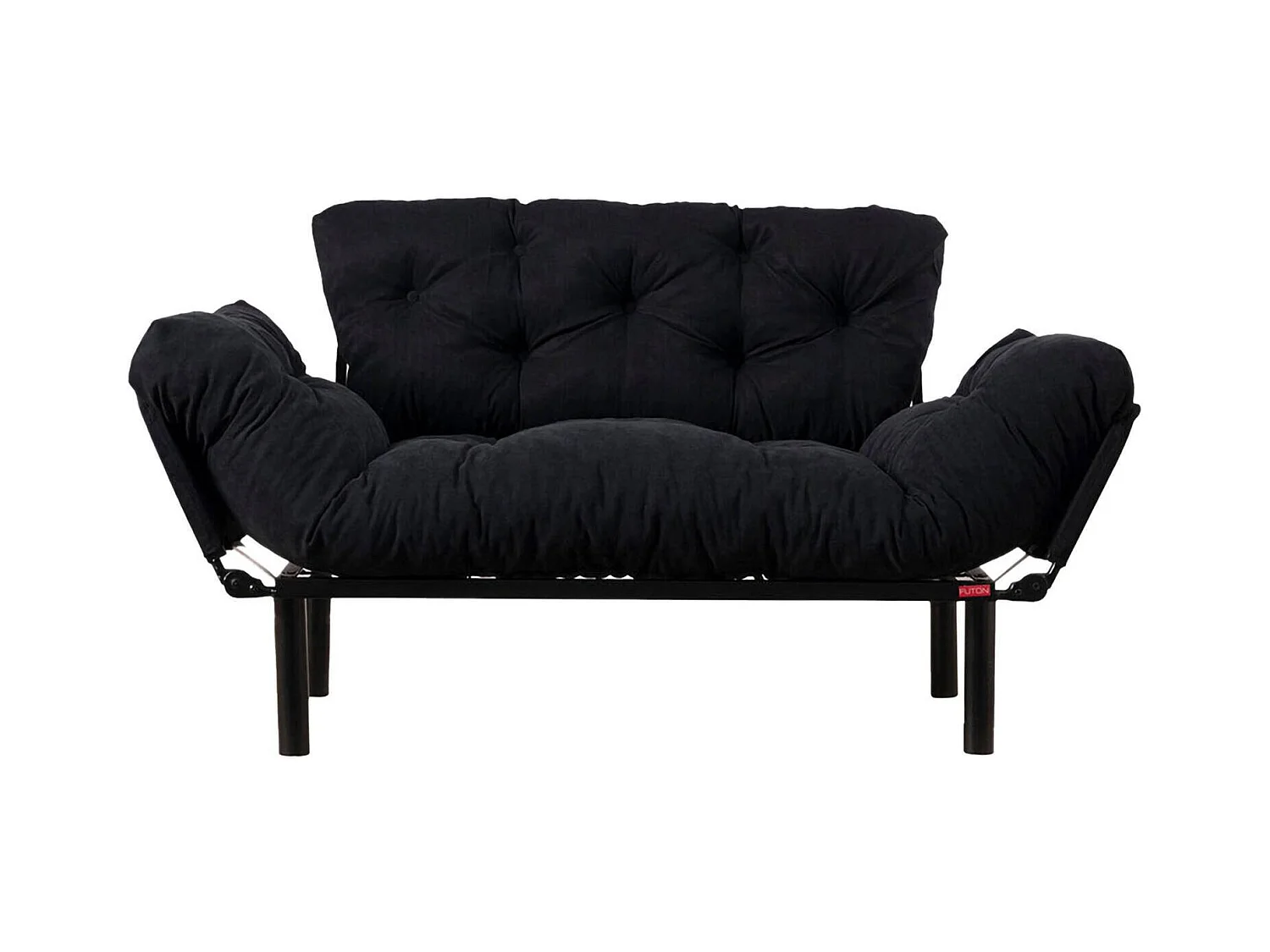 Canapé lit 2 places Dravagliol, Divan transformable, Canapé pour invités, Fauteuil lit conteneur, 155x70 h85 cm, Noir