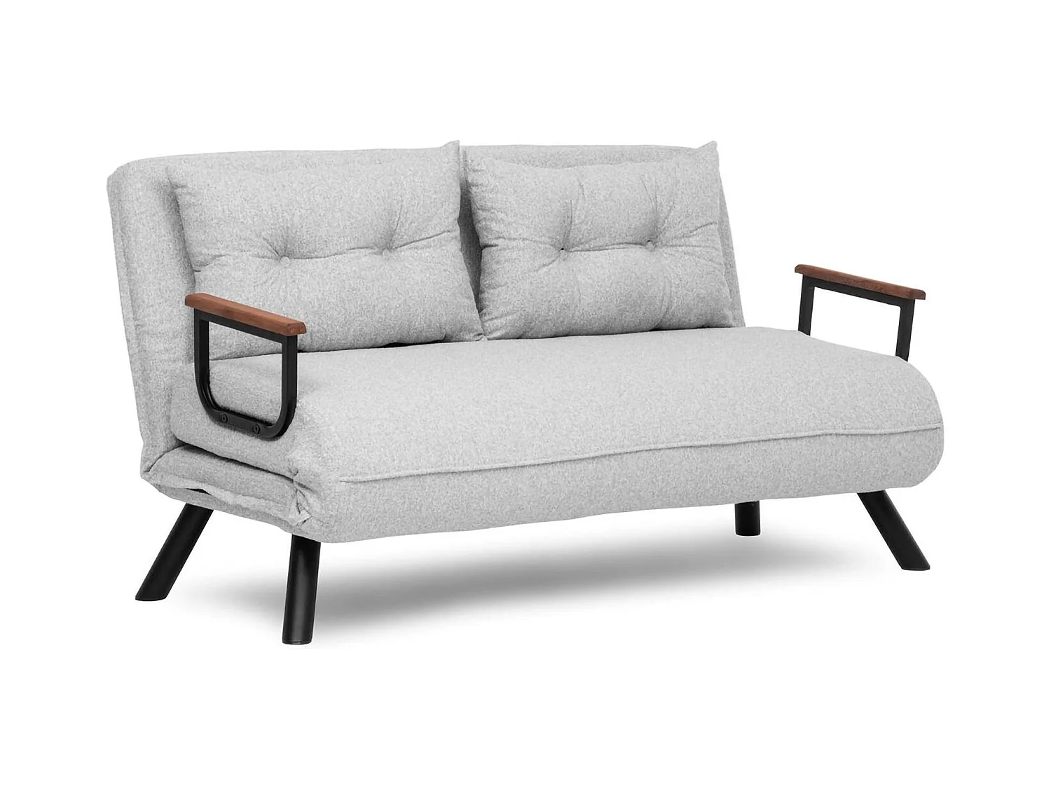 Canapé lit 2 places Dworle, Divan transformable, Canapé pour invités, Fauteuil lit conteneur, 133x78 h78 cm, Gris clair