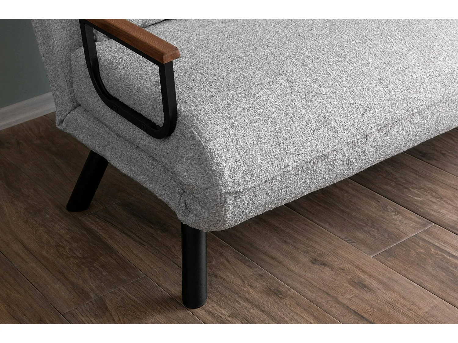 Dmora - Divano letto 2 posti Calvin, 133x78 h78 cm, Grigio chiaro