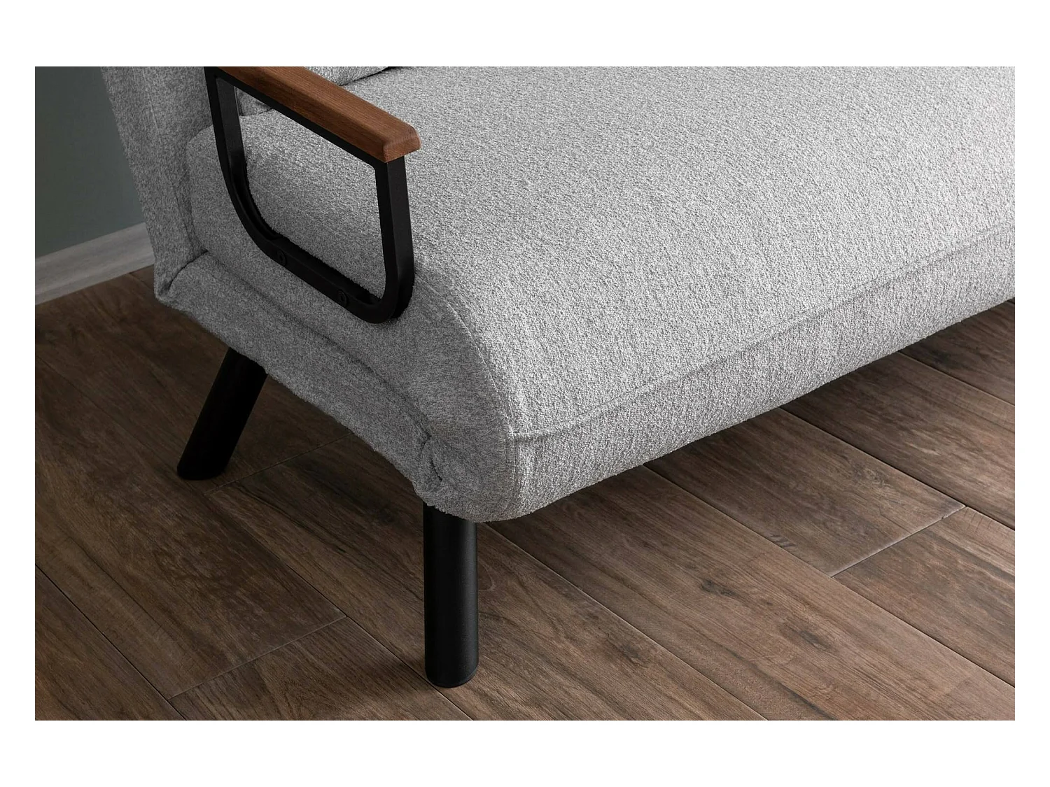 2-Sitzer SchlafsofaDworle, Verwandelbares Sofa, Lineare Stoffstruktur, Schlafsessel mit Stauraum, 133x78 h78 cm, Hellgrau