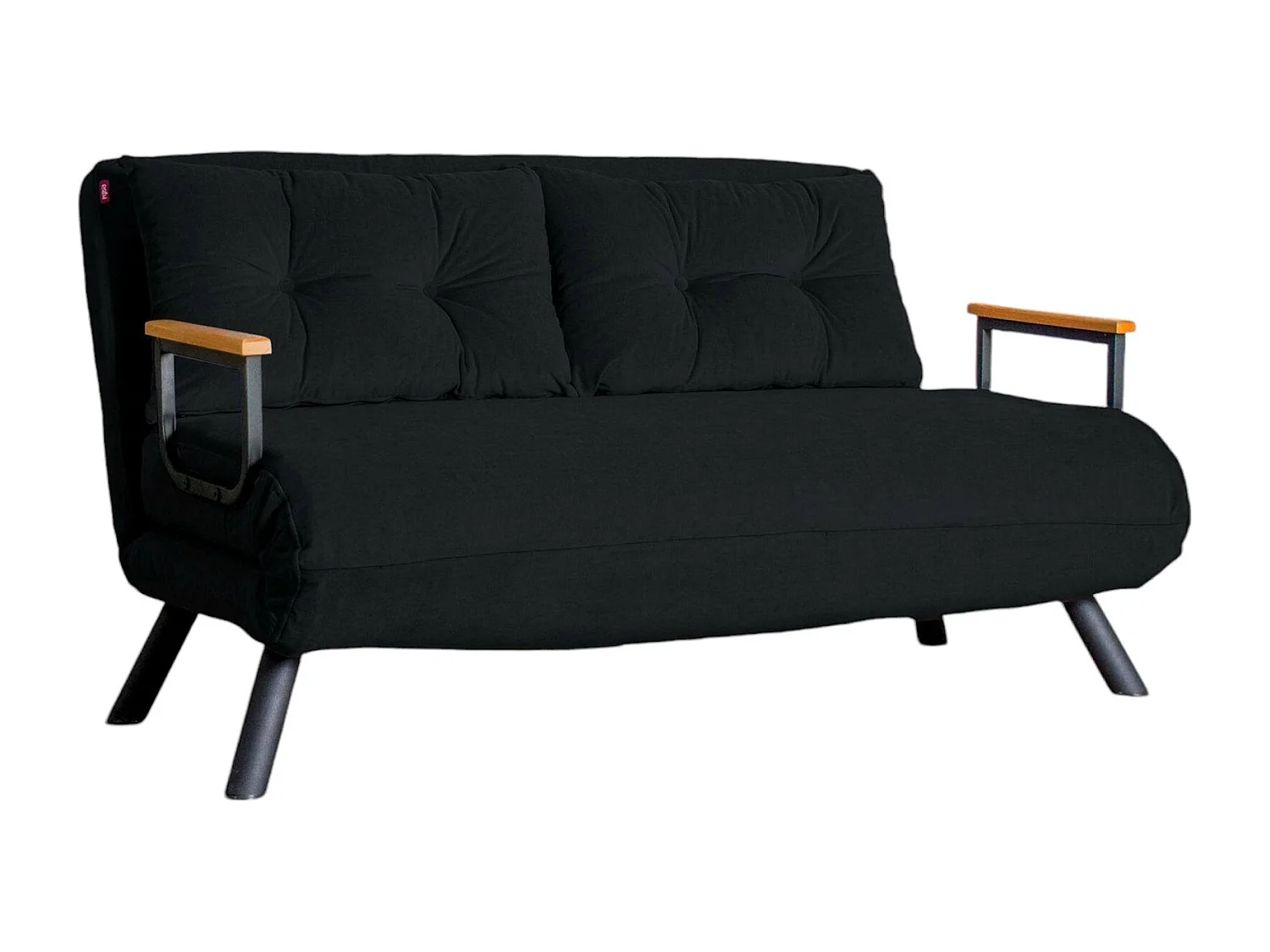 Canapé lit 2 places Dworle, Divan transformable, Canapé pour invités, Fauteuil lit conteneur, 133x78 h78 cm, Noir
