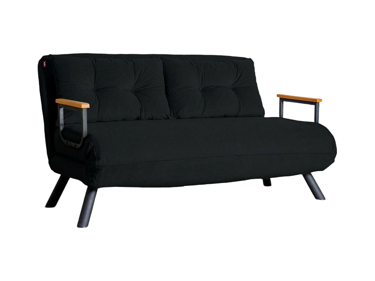 Canapé lit 2 places Dworle, Divan transformable, Canapé pour invités, Fauteuil lit conteneur, 133x78 h78 cm, Noir