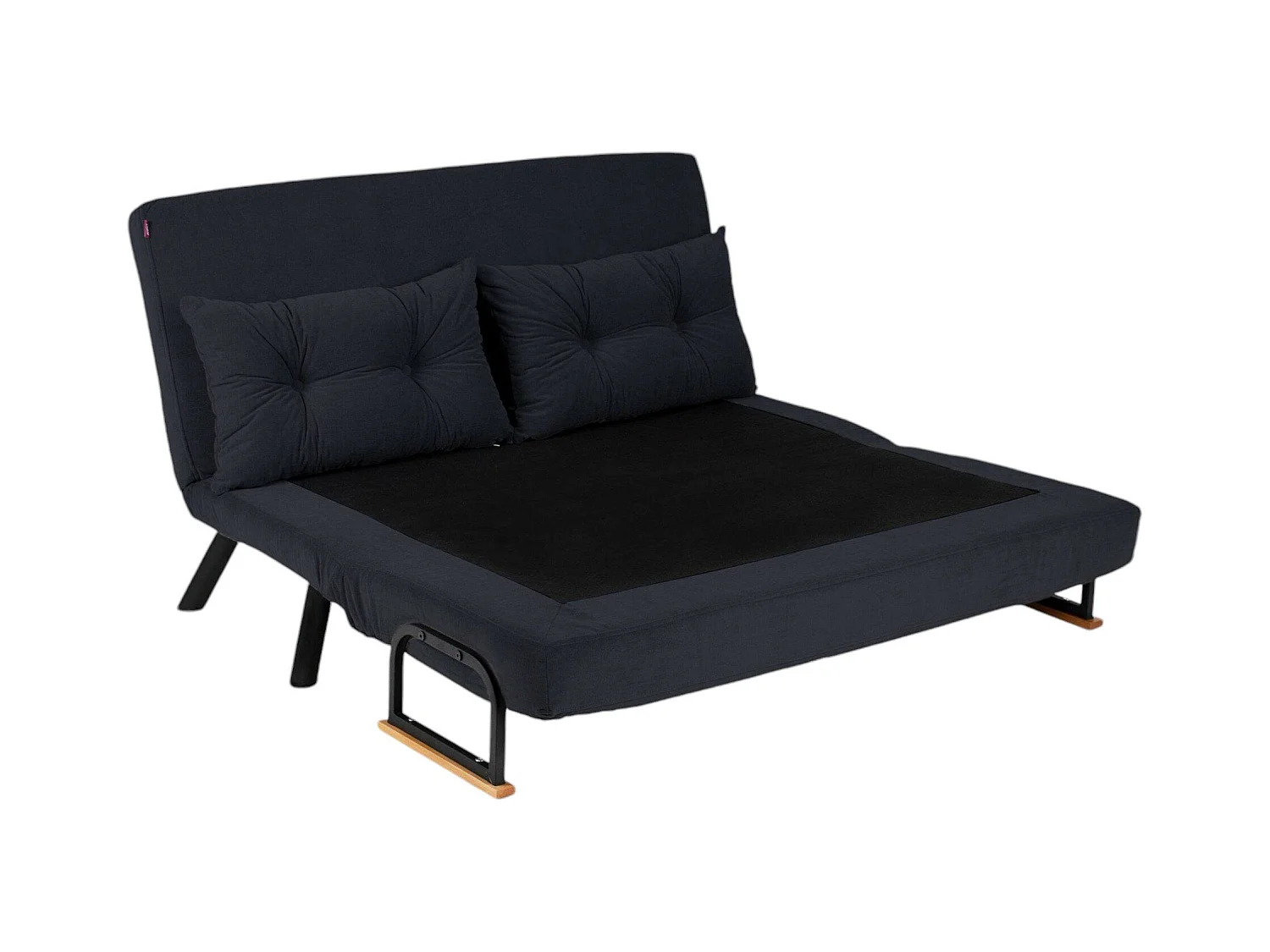 Canapé lit 2 places Dworle, Divan transformable, Canapé pour invités, Fauteuil lit conteneur, 133x78 h78 cm, Noir