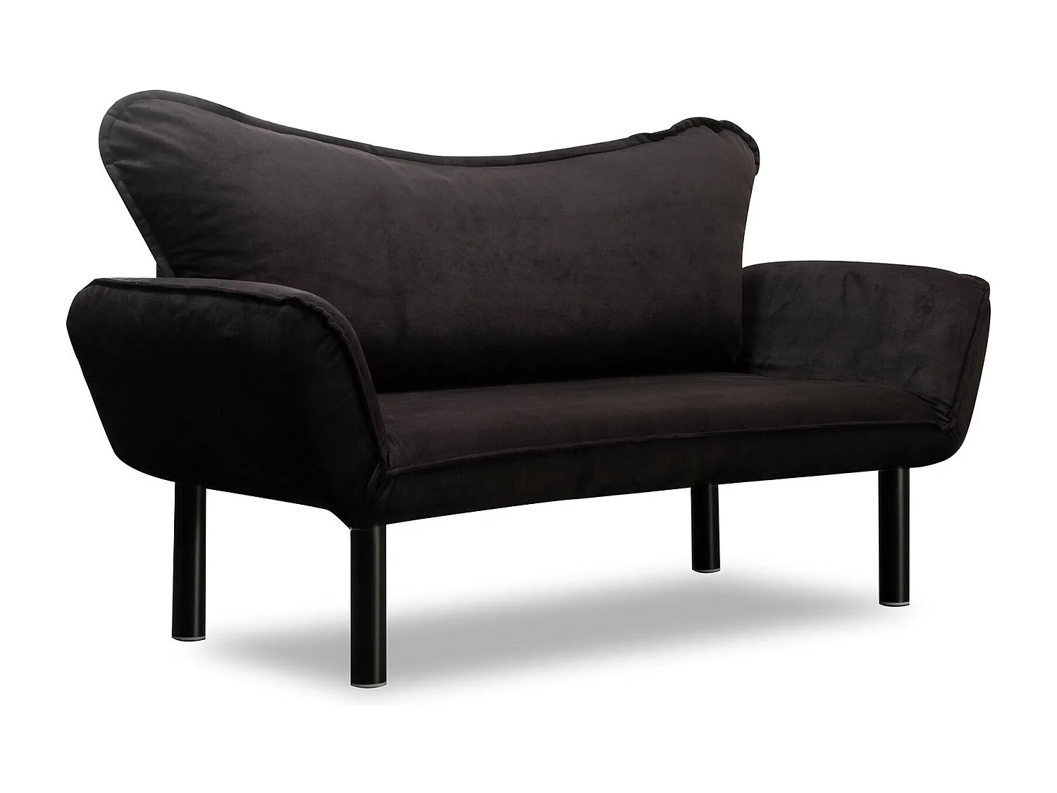 Sofá cama 2 plazas Dmontervin, Sofá transformable, Sofá para invitados, Sillón cama con almacenaje, 140x65 h70 cm, Negro