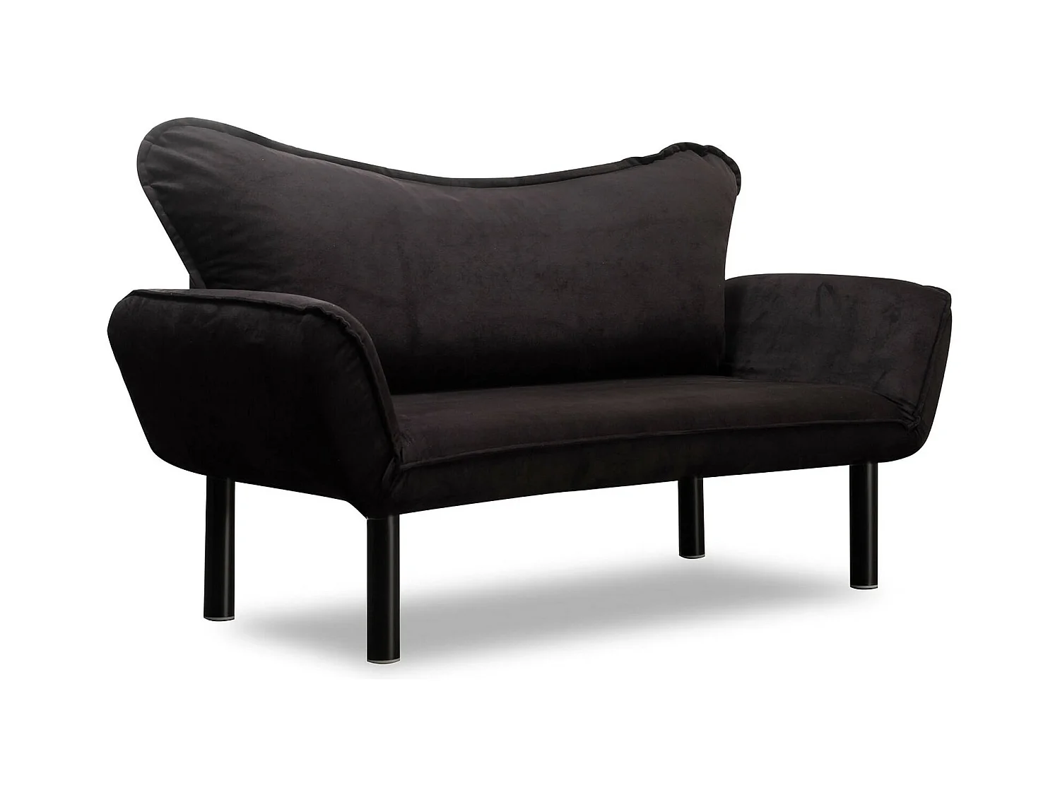 Canapé lit 2 places Dmontervin, Divan transformable, Canapé pour invités, Fauteuil lit conteneur, 140x65 h70 cm, Noir