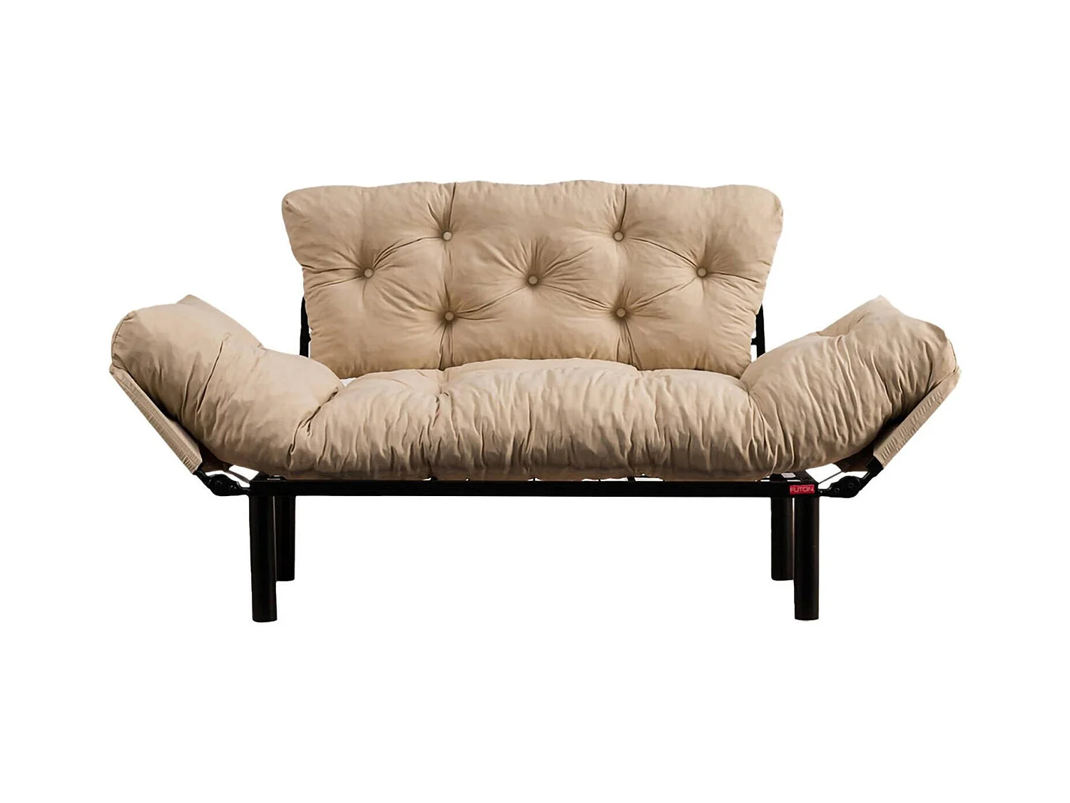 Canapé lit 2 places Dravagliol, Divan transformable, Canapé pour invités, Fauteuil lit conteneur, 155x70 h85 cm, Crème