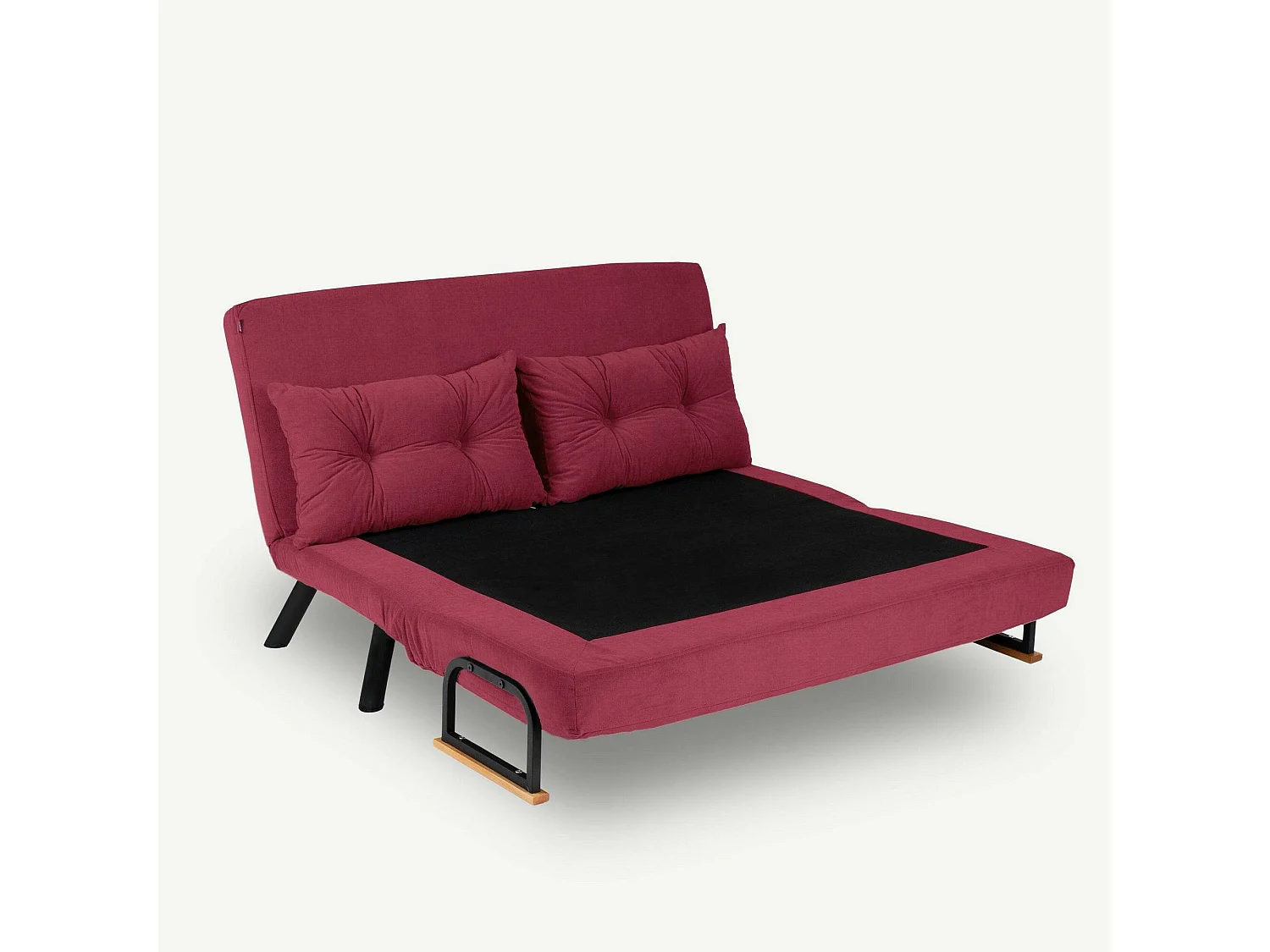 Canapé lit 2 places Dworle, Divan transformable, Canapé pour invités, Fauteuil lit conteneur, 133x78 h78 cm, Rouge