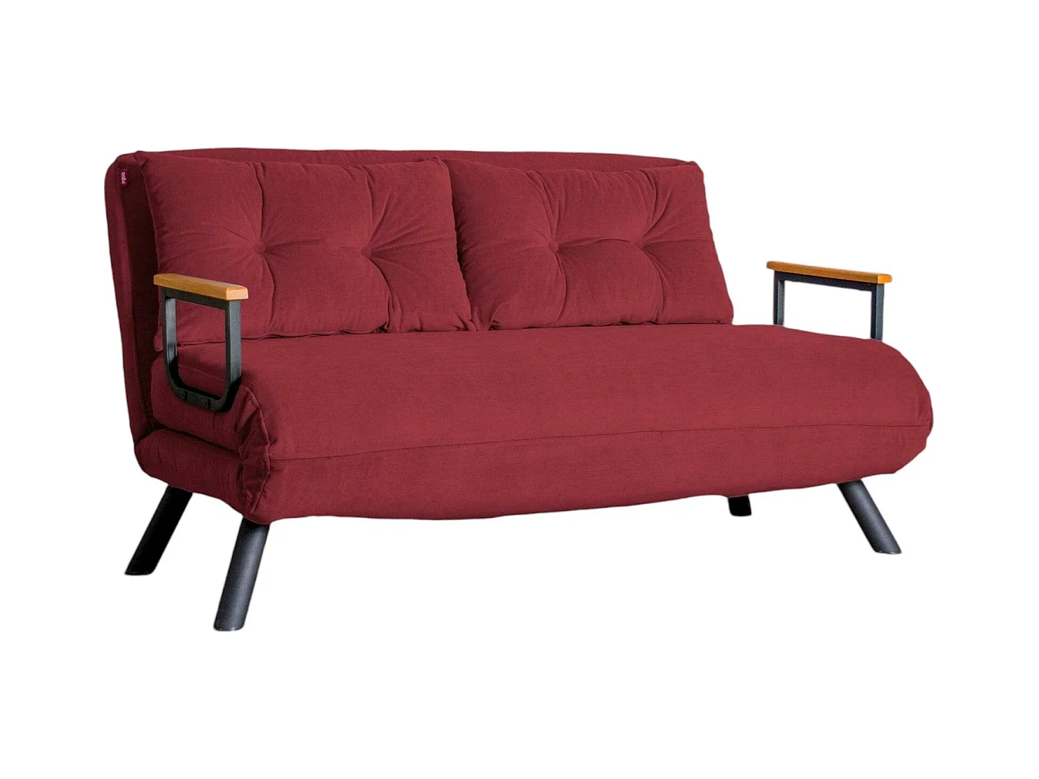 Canapé lit 2 places Dworle, Divan transformable, Canapé pour invités, Fauteuil lit conteneur, 133x78 h78 cm, Rouge
