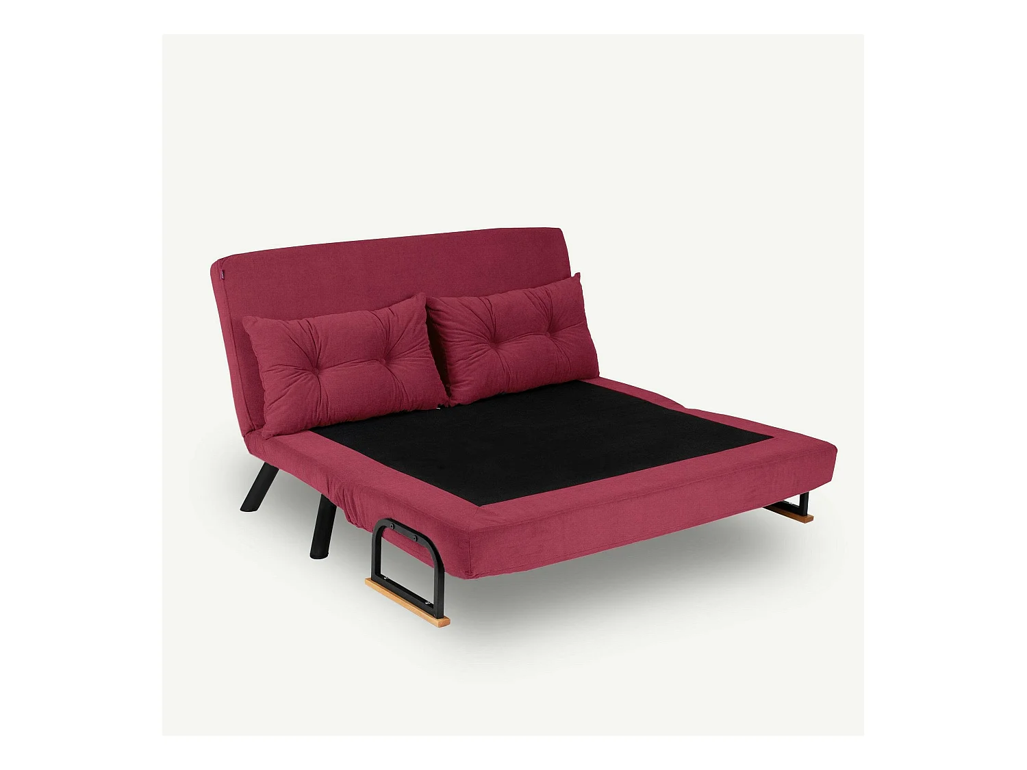 Canapé lit 2 places Dworle, Divan transformable, Canapé pour invités, Fauteuil lit conteneur, 133x78 h78 cm, Rouge