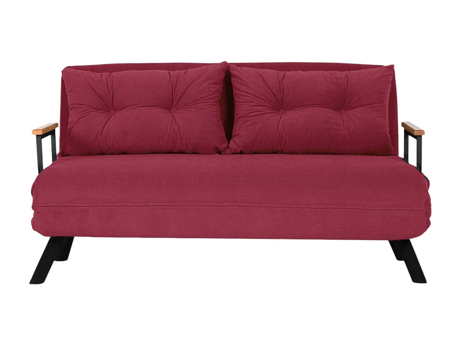 Dworle 2-zits slaapbank, Converteerbare bank, Gastenbank, Opbergfauteuil bed, 133x78 h78 cm, Rood