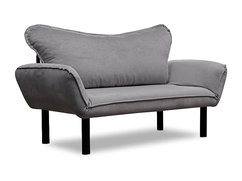Canapé lit 2 places Dmontervin, Divan transformable, Canapé pour invités, Fauteuil lit conteneur, 140x65 h70 cm, Gris