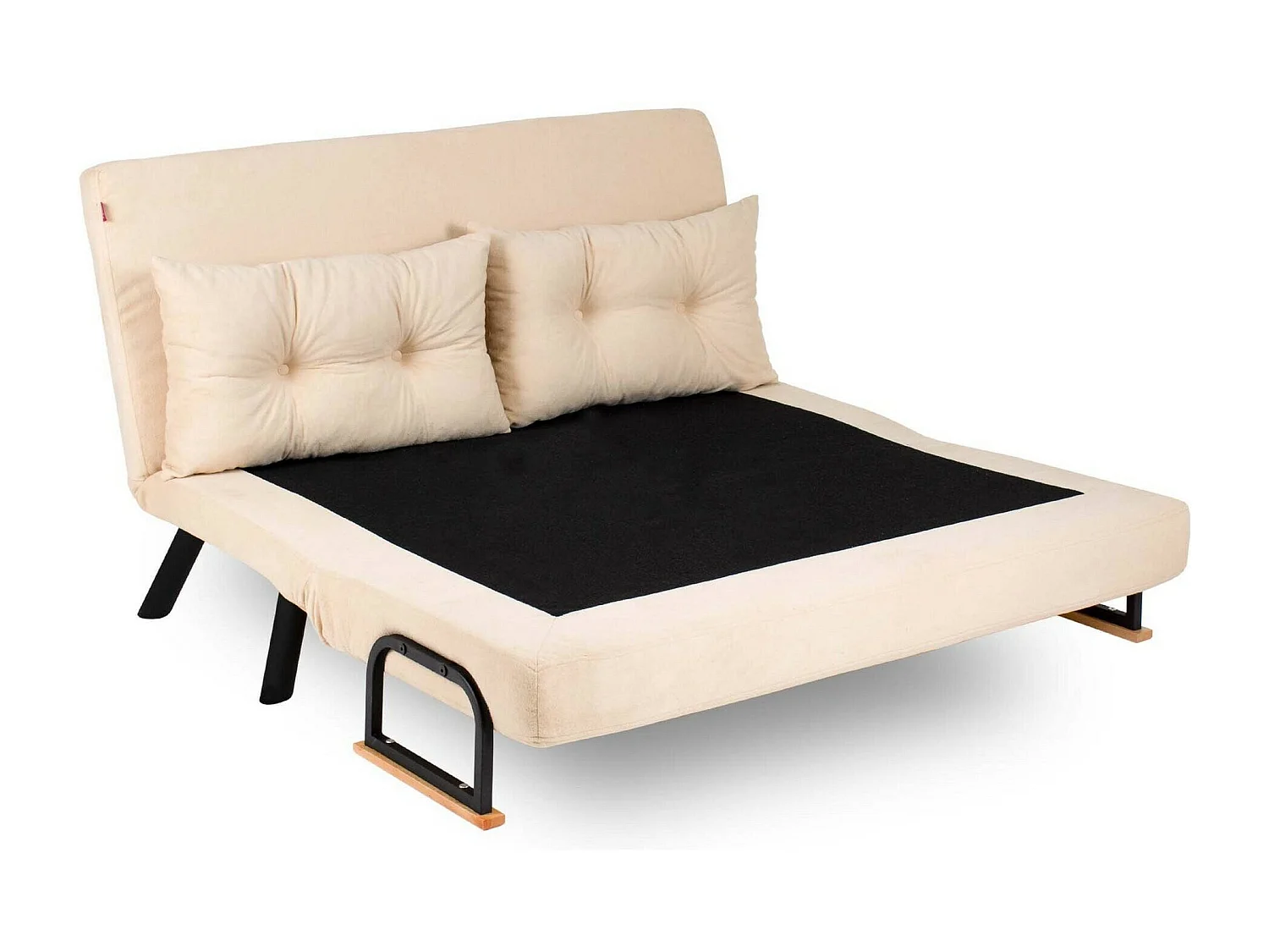 Dmora - Divano letto 2 posti Calvin, 133x78 h78 cm, Crema