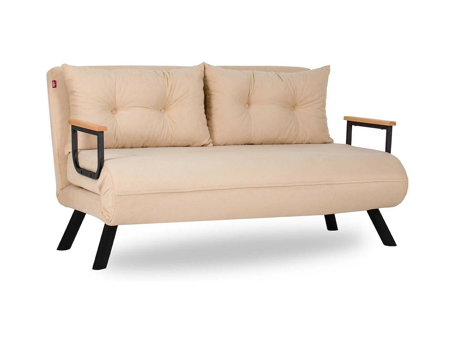 Canapé lit 2 places Dworle, Divan transformable, Canapé pour invités, Fauteuil lit conteneur, 133x78 h78 cm, Crème