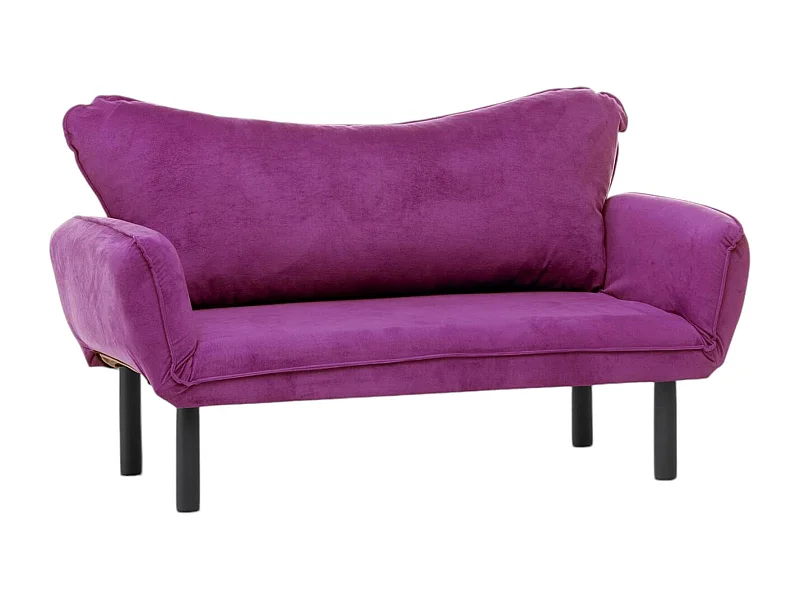 Dfrancescon Sofá-cama de 2 lugares, Sofá transformável, Sofá de hóspedes, Poltrona-cama com arrumação, 140x65 h70 cm, Roxo