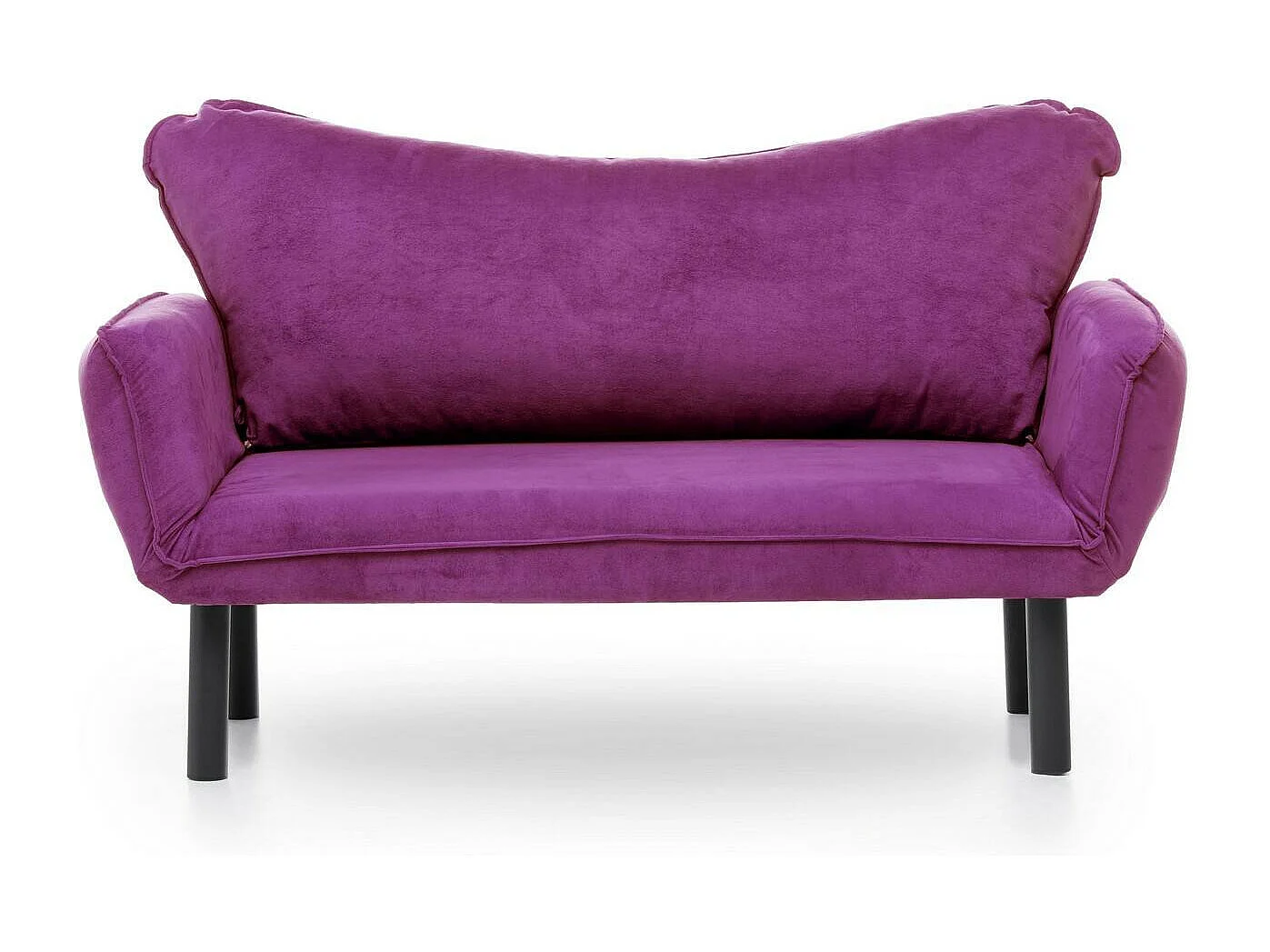 2-Sitzer SchlafsofaDfrancescon, Verwandelbares Sofa, Lineare Stoffstruktur, Schlafsessel mit Stauraum, 140x65 h70 cm, Lila