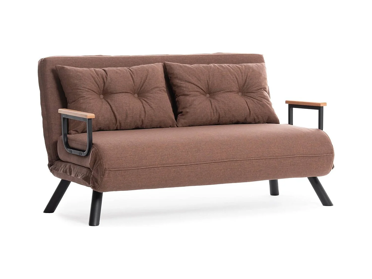 Canapé lit 2 places Dworle, Divan transformable, Canapé pour invités, Fauteuil lit conteneur, 133x78 h78 cm, Sable