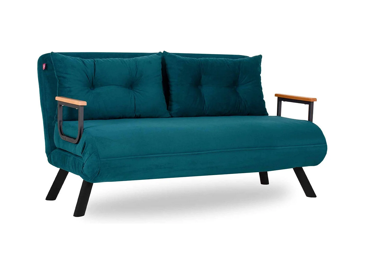Canapé lit 2 places Dworle, Divan transformable, Canapé pour invités, Fauteuil lit conteneur, 133x78 h78 cm, Vert d'eau