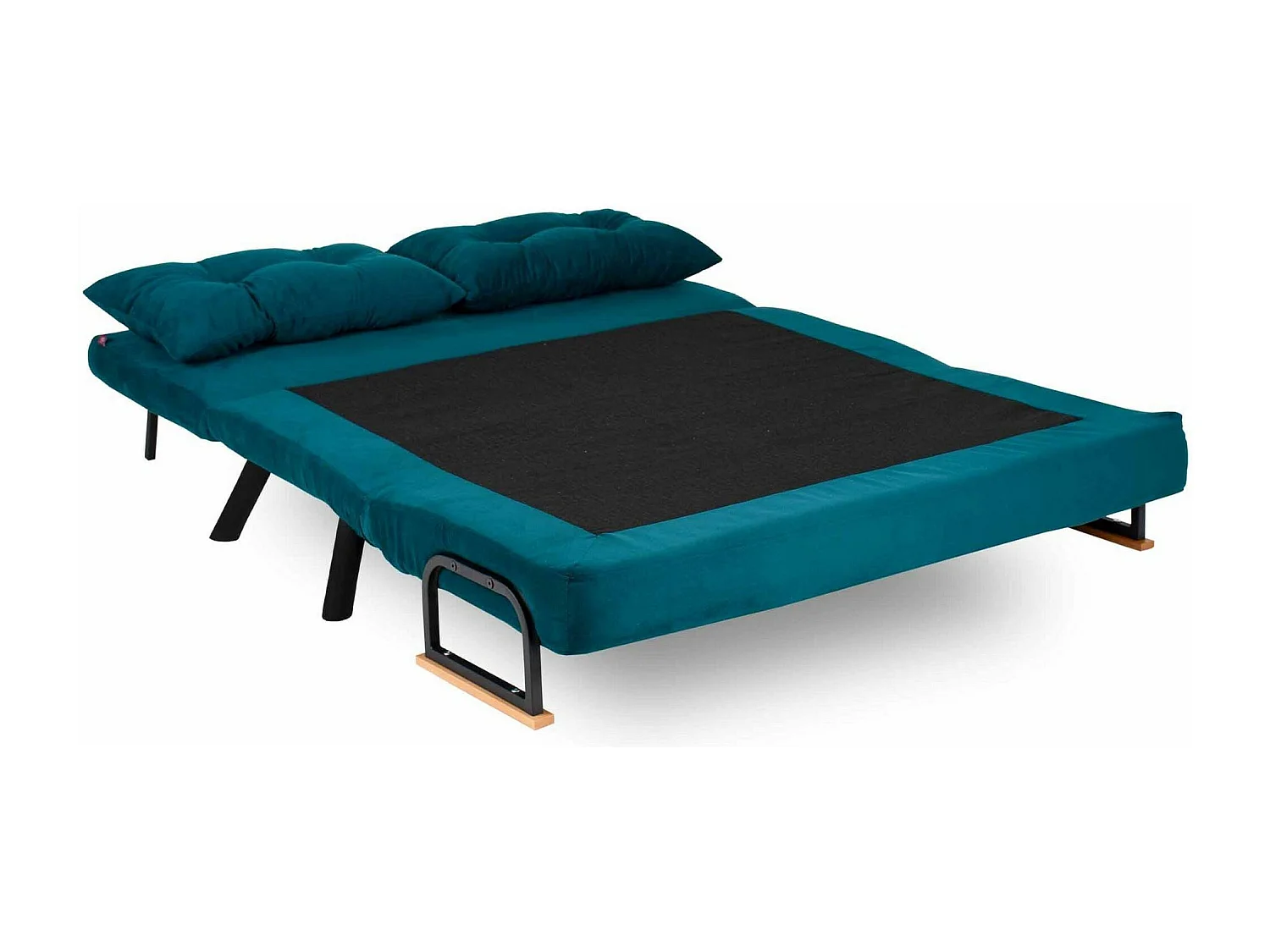 Dworle 2-zits slaapbank, Ombouwbank, Gastenbank, Opbergfauteuil bed, 133x78 h78 cm, Aqua groen