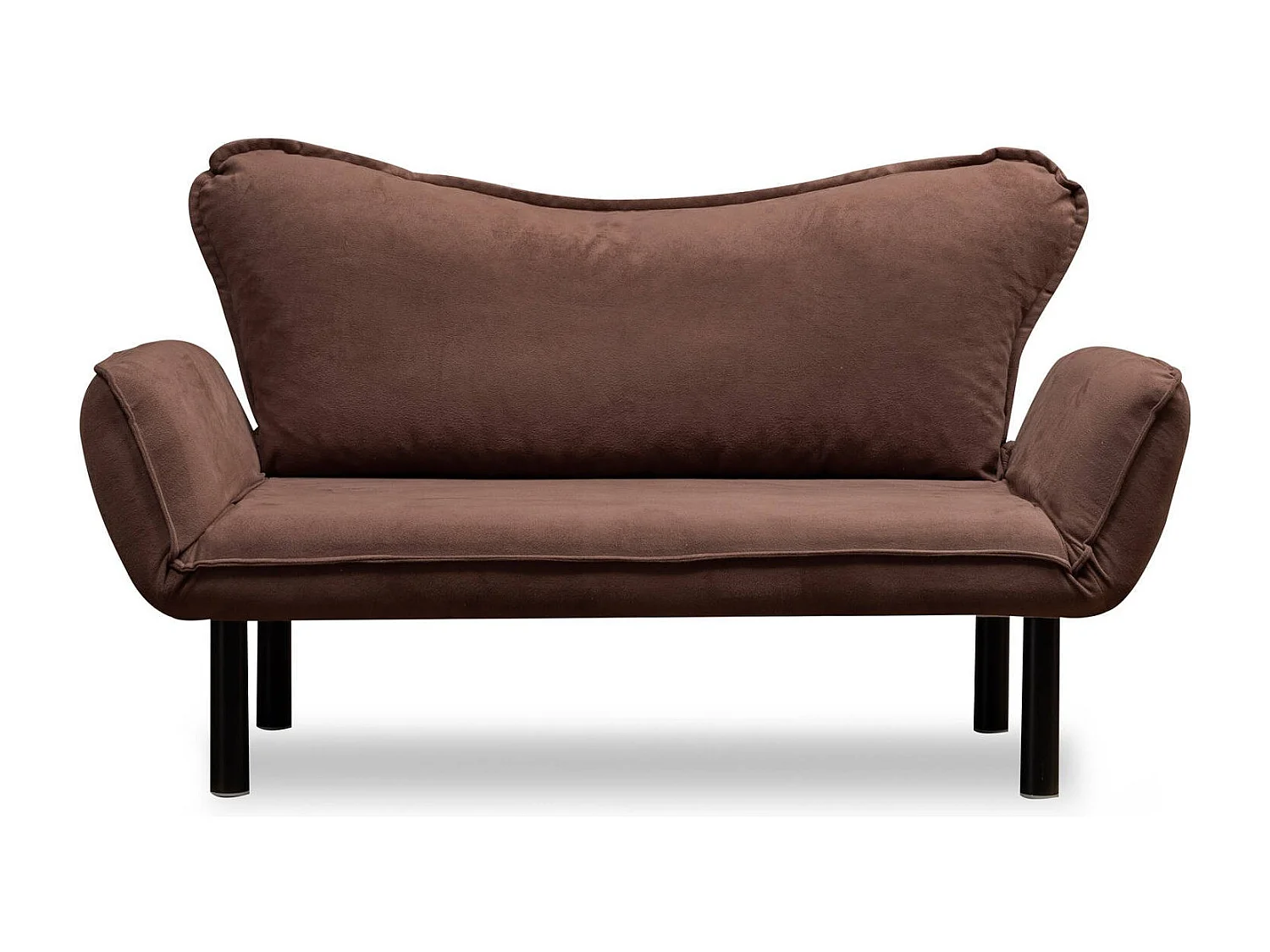 Sofá-cama Dmontervin de 2 lugares, Sofá convertível, Sofá de hóspedes, Poltrona-cama com arrumação, 140x65 h70 cm, Castanho
